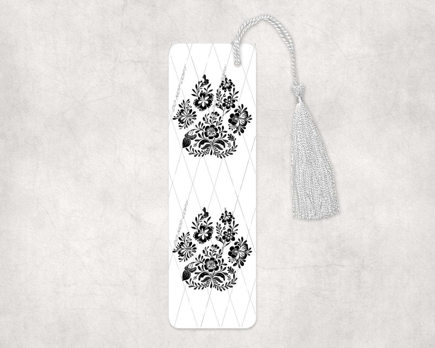 Floral Dog Paw Bookmark