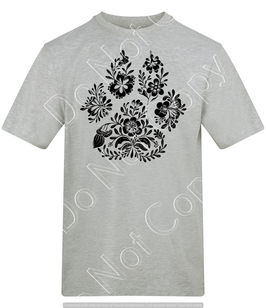 Floral Dog Paw T-shirt