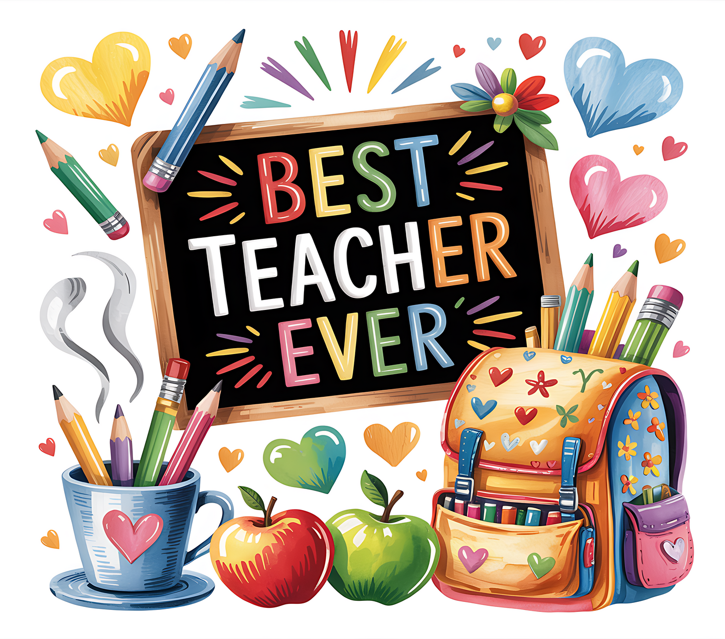 Best Teacher Ever - Stainless Steel Straight Skinny Tumblers