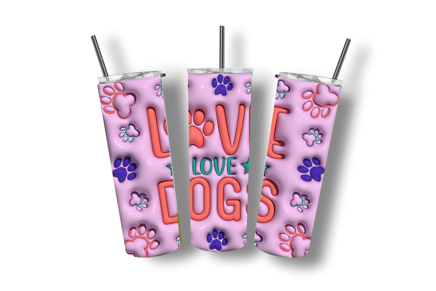 Love Love Dogs - Stainless Steel Straight Skinny Tumblers