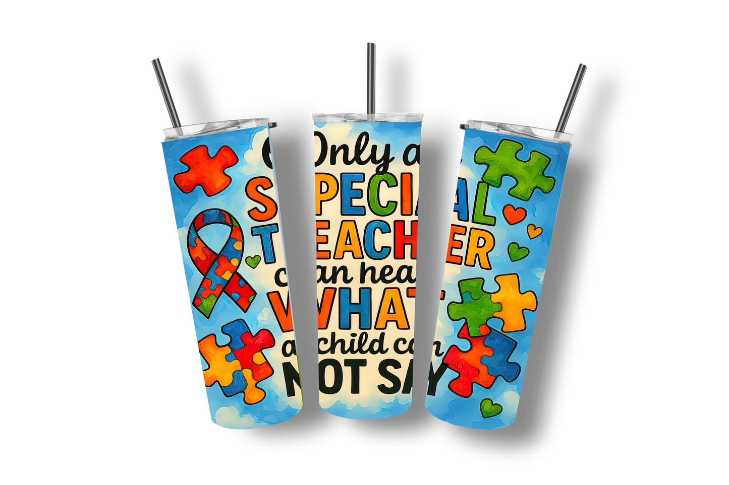 Special Teacher A - Stainless Steel Straight Skinny Tumblers
