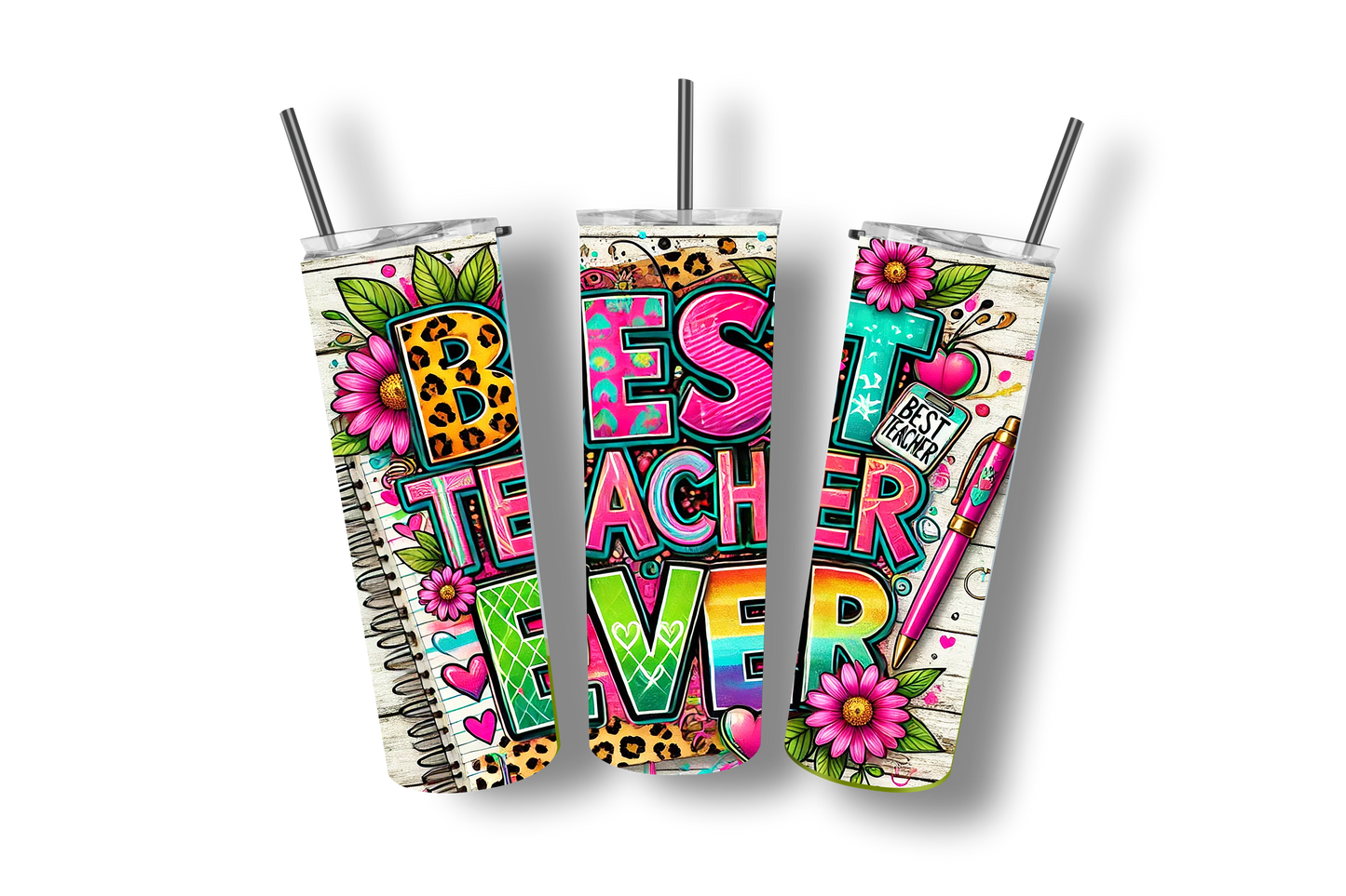 Best Teacher A - Stainless Steel Straight Skinny Tumblers