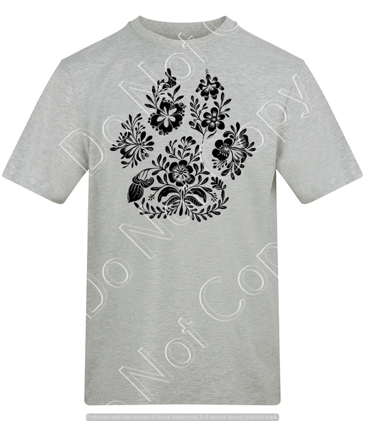 Floral Dog Paw T-shirt