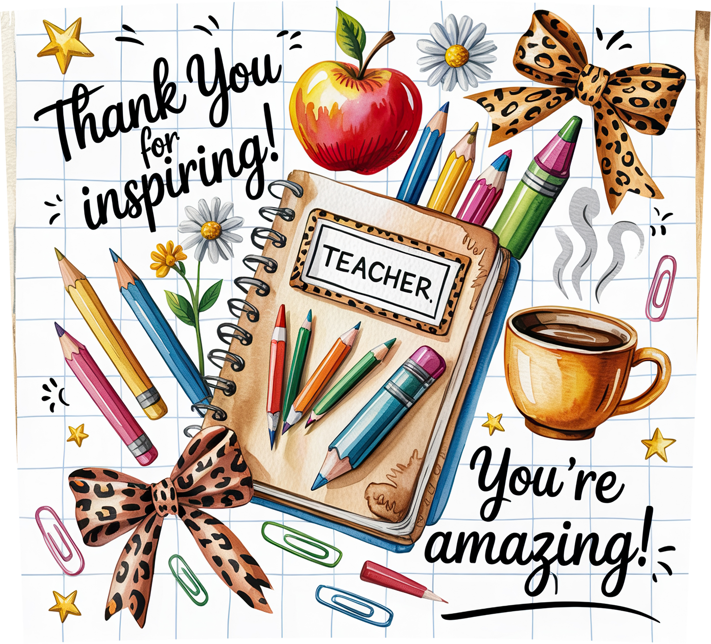 Inspiring Teacher - Stainless Steel Straight Skinny Tumblers