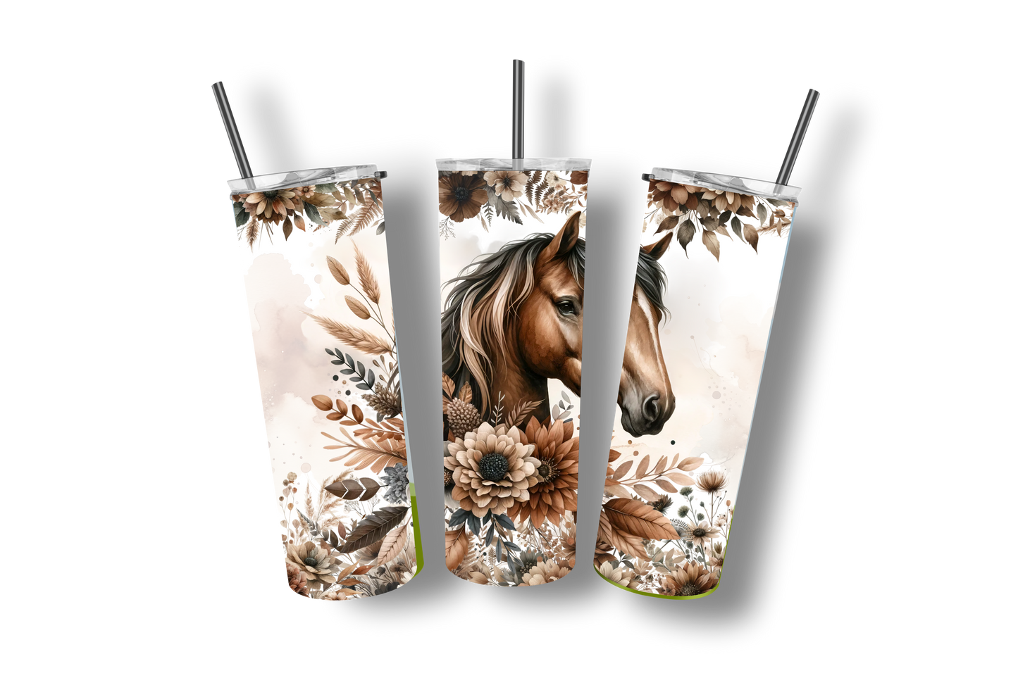 Horse Boho 2 - Stainless Steel Straight Skinny Tumblers