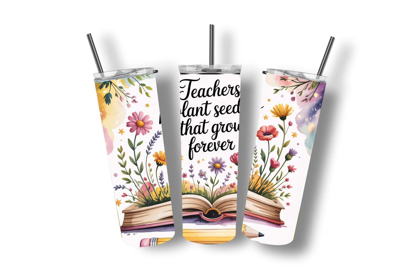 Teacher Plant Seeds - Stainless Steel Straight Skinny Tumblers