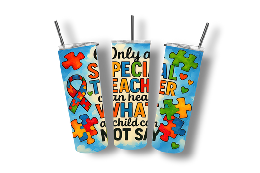 Special Teacher A - Stainless Steel Straight Skinny Tumblers