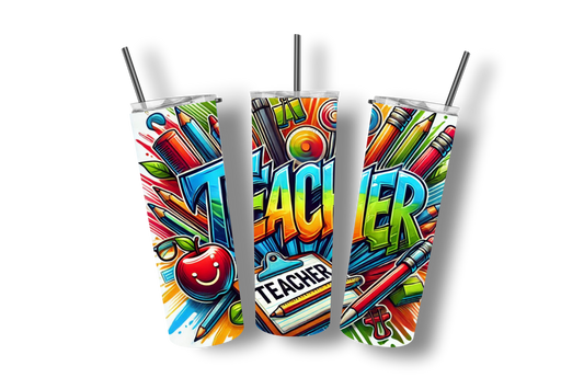 Teacher A - Stainless Steel Straight Skinny Tumblers