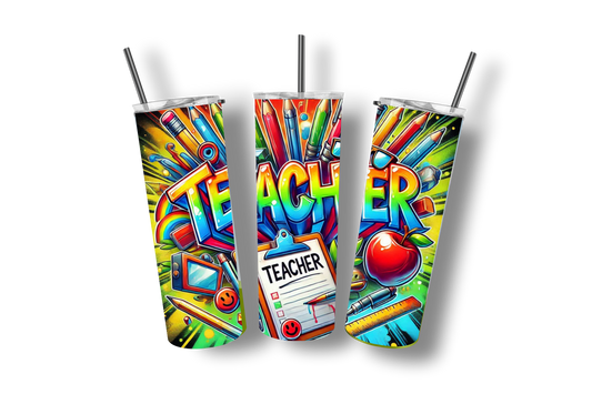 Teacher B - Stainless Steel Straight Skinny Tumblers