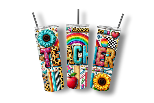 Teacher C - Stainless Steel Straight Skinny Tumblers