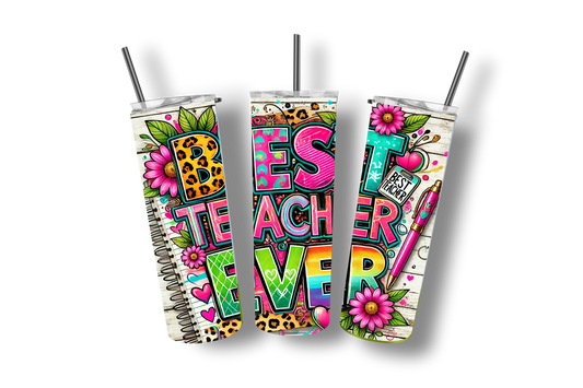 Best Teacher A - Stainless Steel Straight Skinny Tumblers