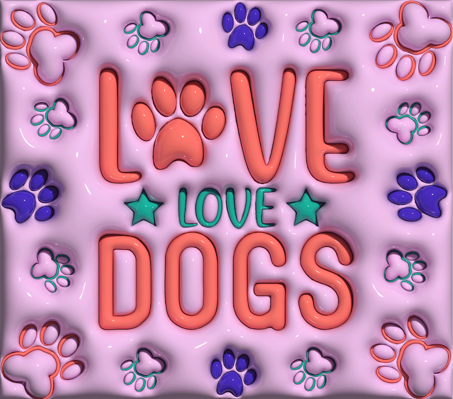 Love Love Dogs - Stainless Steel Straight Skinny Tumblers