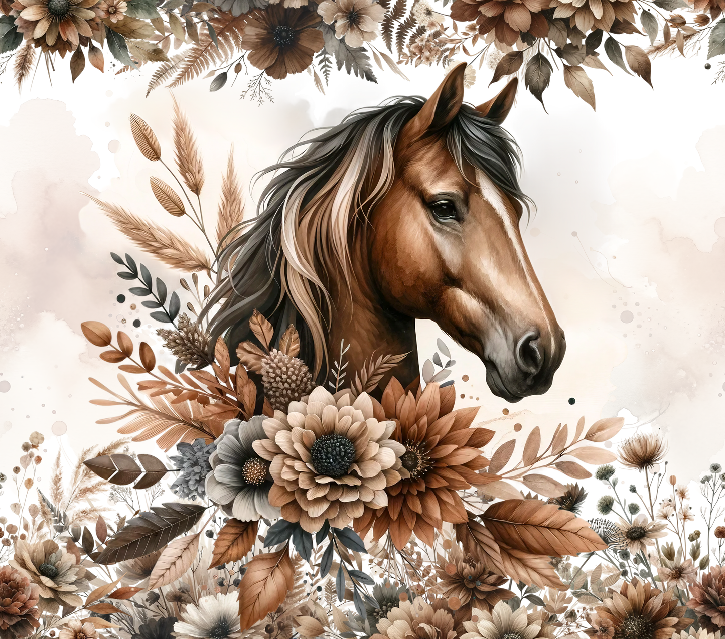 Horse Boho 2 - Stainless Steel Straight Skinny Tumblers