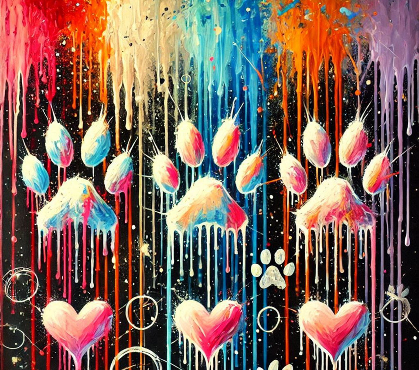 Rainbow Paws - Stainless Steel Straight Skinny Tumblers